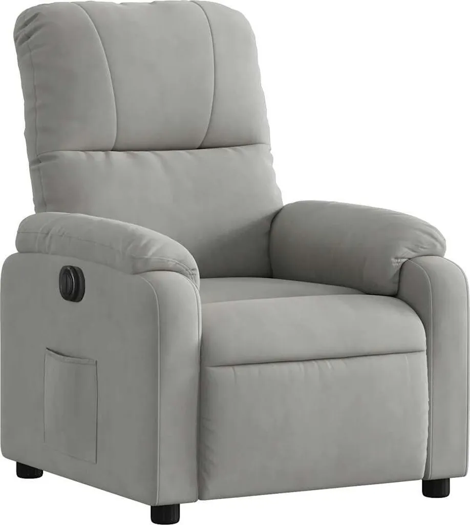 Fauteuil relax électrique vidaXL gris clair en tissu microfibre modern