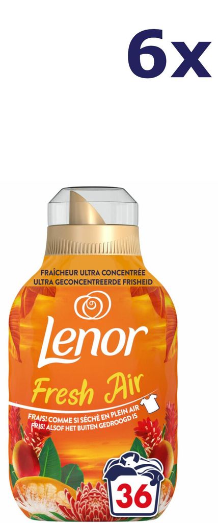 6x Lenor Wasverzachter - 36sc504ml Fresh Air Tropenzon 36 Produktbild 
