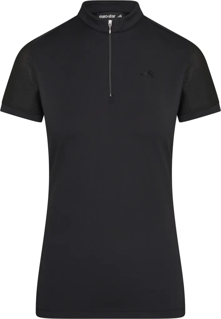 Top Respirant Euro Star Valentina Noir 2022 Demi-Zip pour Cavalière L