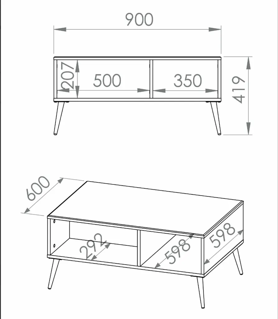 Table basse rectangulaire Selsey DARRBY blanche 90x60 cm style moderne - 5