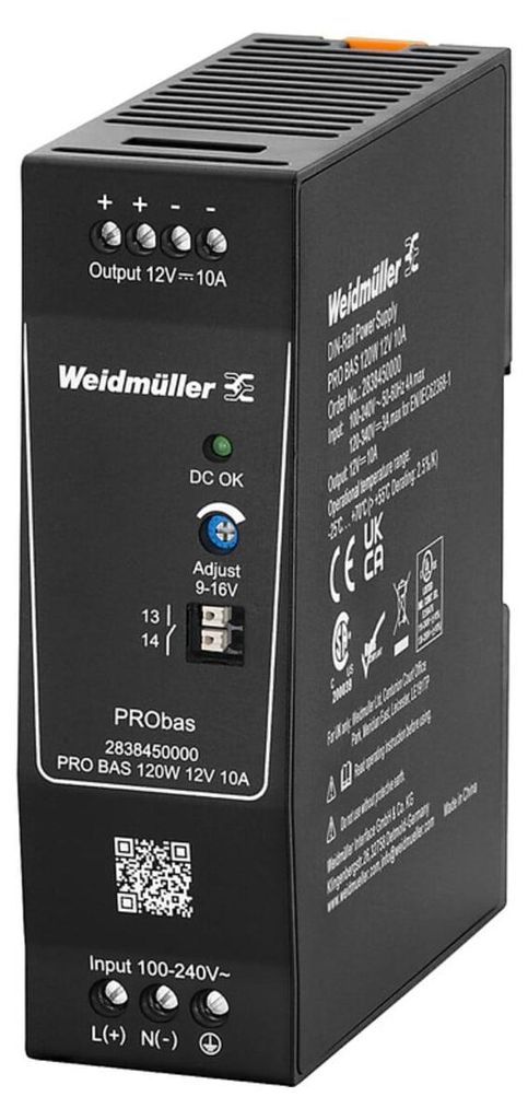 Weidmüller - Fuente de alimentación 12V DC PRO BAS, 120W, Imagen del producto 