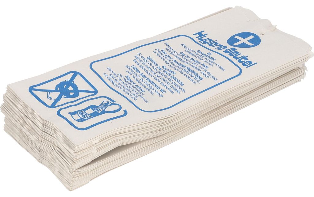 Hygienebeutel Papier 120+50x280 100 St./Pack Immagine del prodotto 