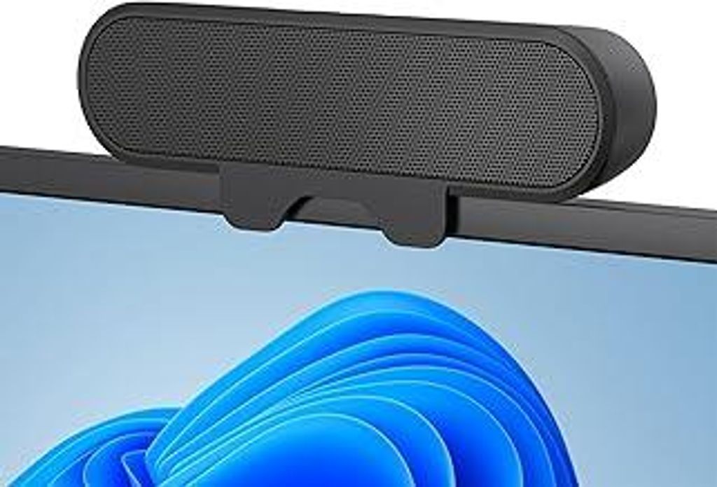 Inwa PC Lautsprecher, USB Monitor Lautsprecher mit Clip-On, 10W mit HD Stereo Sound, Clip per 0.1-1.1’Monitor, für PC Monitor, Laptop, Handy, De...