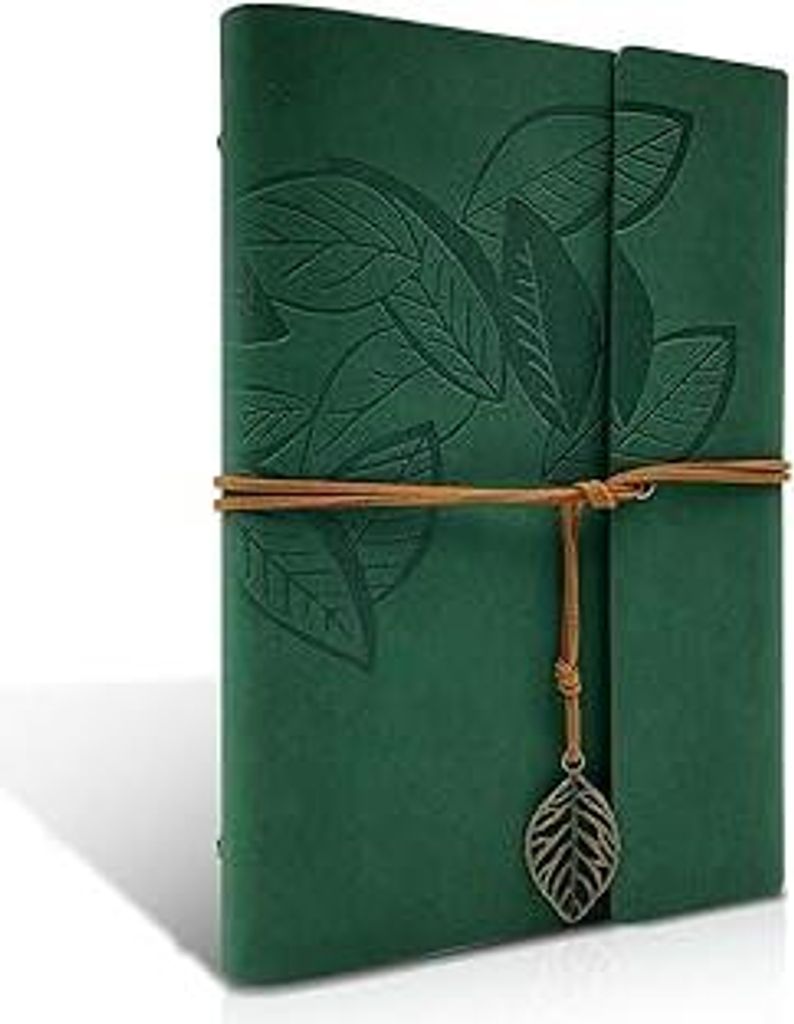 Joy & Inspiration Kunstleder Notizbuch Vintage Nachfüllbar Gebunden Schönes Reisetagebuch Tagebuch Ringbuch Skizzenbuch Vintage Notizbuch (A5 Gr...