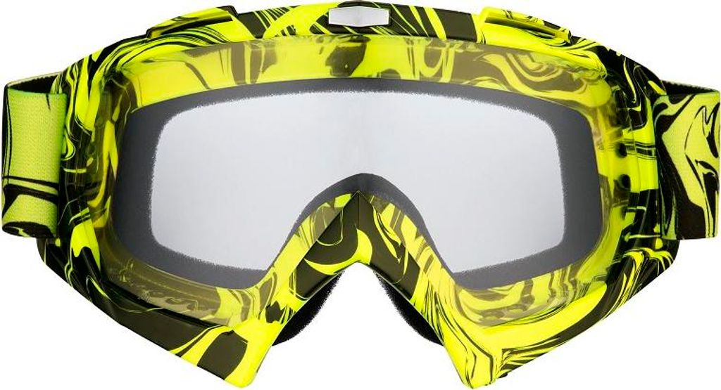 Motocross Brille Motorradbrille Racing Googles Schutzbrille Gelb mit klarem Glas