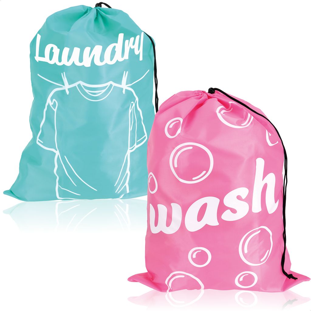 com-four® 2x Wäschesack für Reisen - faltbarer Wäschebeutel Produktbild 