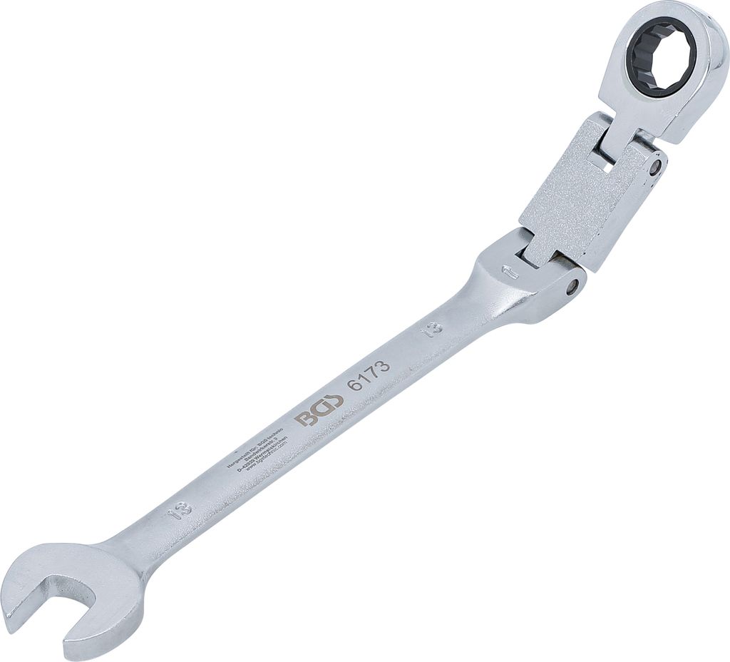 BGS technic SW 13 mm - Doppelgelenk-Ratschenring-Maulschlüssel - silber