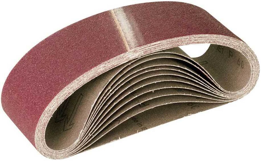 MioTools Fox Schleifbänder, 610 x 100 mm, f. Handbandschleifer, Normalkorund (10 Stk.) K40
