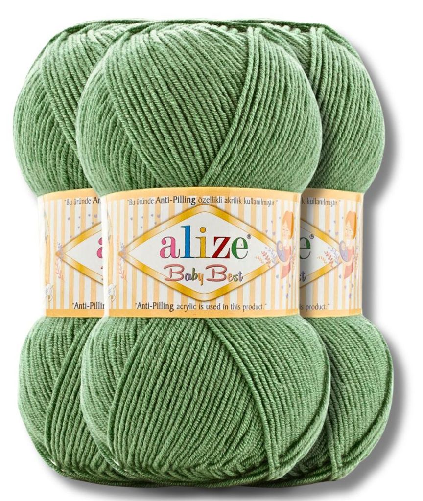 Alize 3x 100g Baby Best Wolle, Antipilling, Uni, Häkeln, Produktbild 
