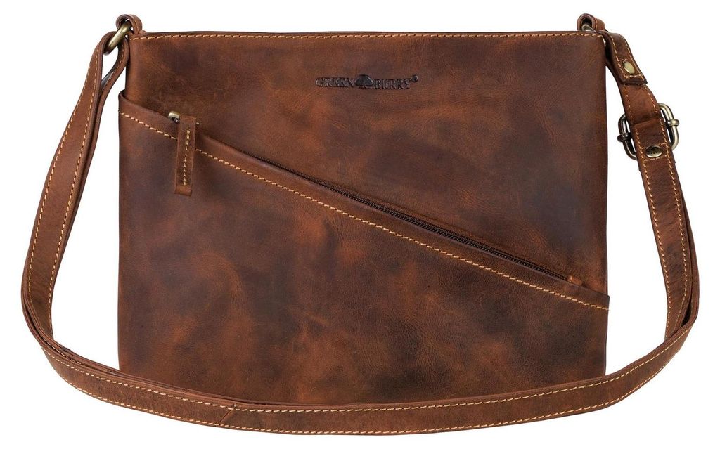 GREENBURRY Umhängetasche Vintage Crossbody Bag Brown braun