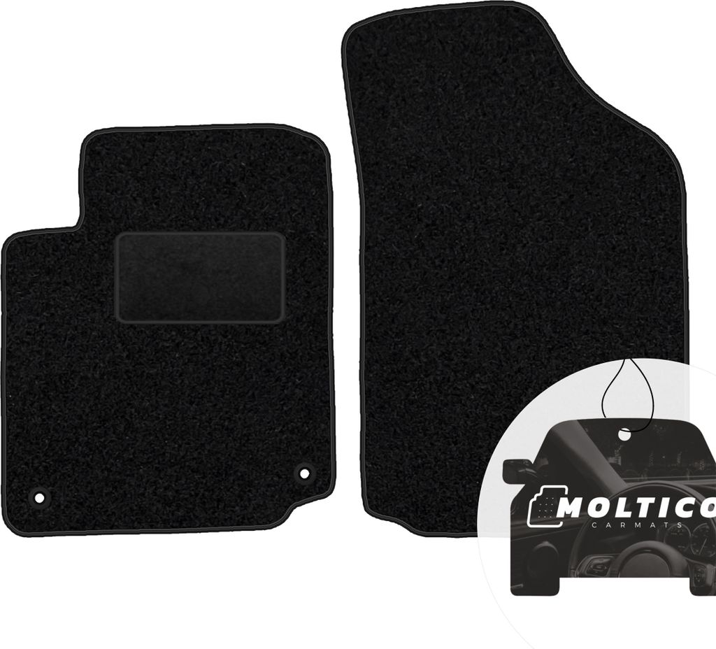 moto-MOLTICO Vorne Fußmatten Auto Velours Autoteppiche Schwarz Automatten Set 2-teilig passend für Citroen C3 I 2002-2009