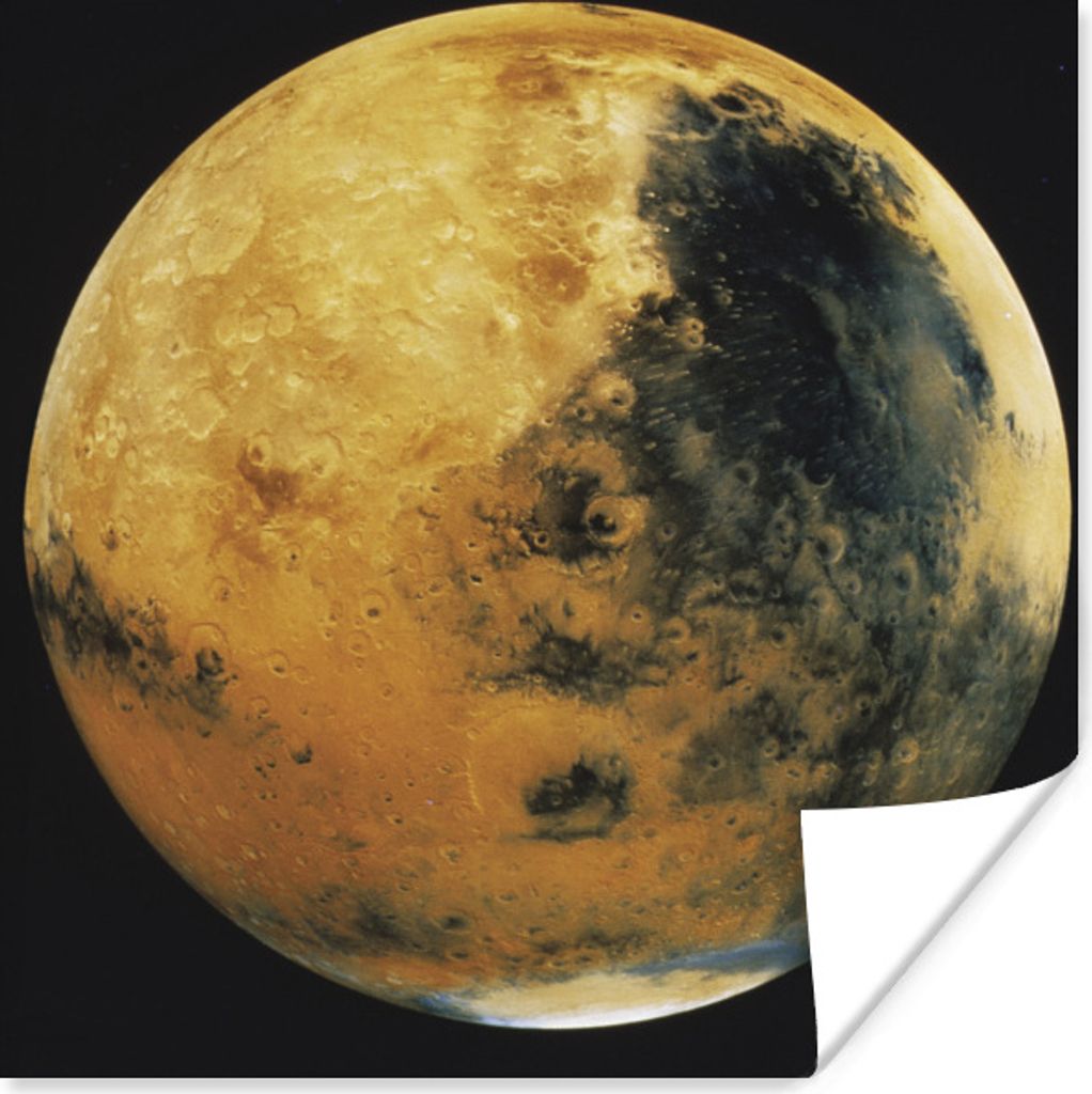 MuchoWow Poster Beigefarbener Planet Mars 75x75 cm - Wand Dekoration