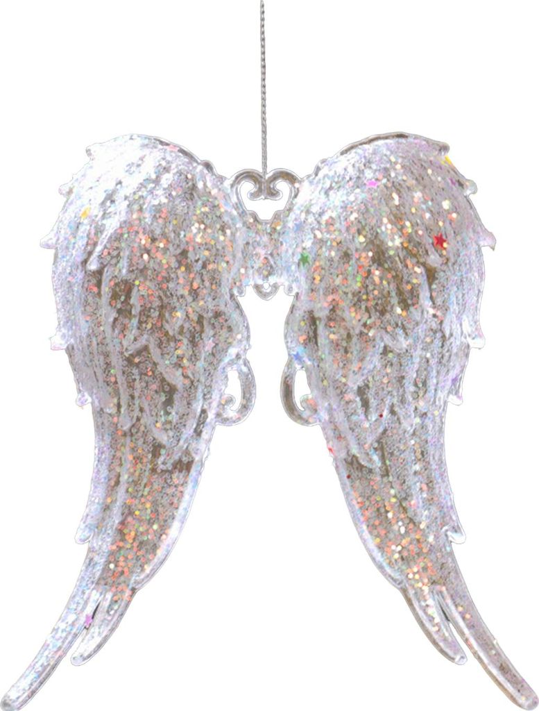 Weihnachtlicher Hängeschmuck aus transparentem Acryl: Glitzernde Schneeflocken, Schmetterlinge, Rentiere, tanzendes Mädchen, Baum, Engelsflügel,...