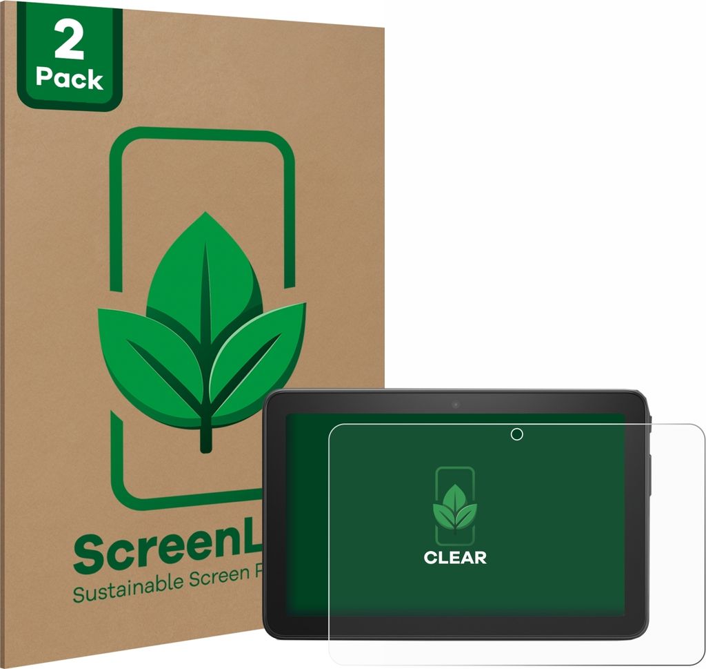 2x ScreenLeaf Schutzfolie für Amazon Fire 7 2022 nachhaltiger Displayschutz Display Schutz Folie Klar Transparent