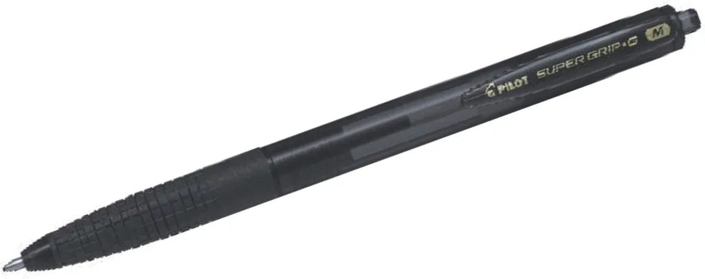 Lot de 12 Stylos Bille Pilot Supergrip G Noir Rétractable et Ergonomique