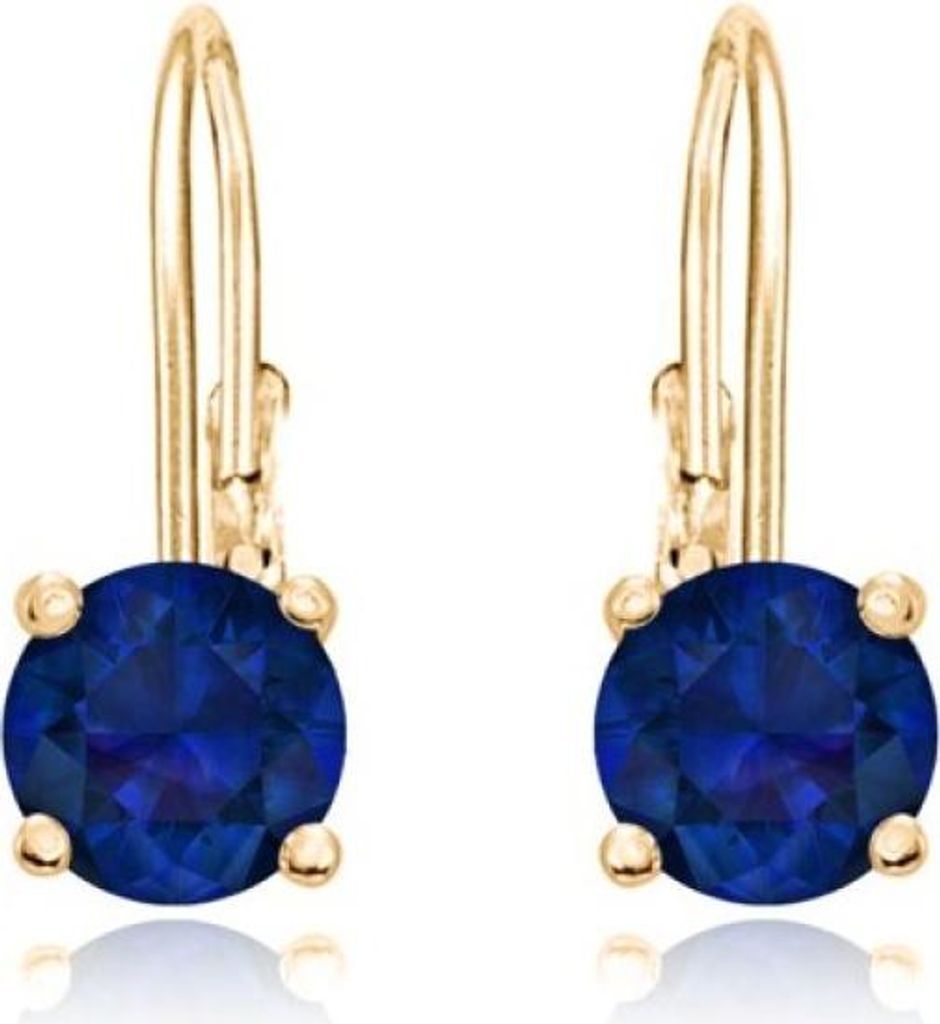 Gentle gold-plated earrings with blue zircons SVLE0620XH2GM00 - Dimension: 1.4 x 0.7 cm