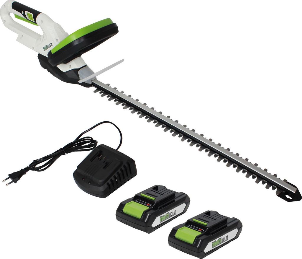 Akku Heckenschere 20V/2.0Ah mit 2 Akkus und Schnellladegerät Schnittlänge 52 cm