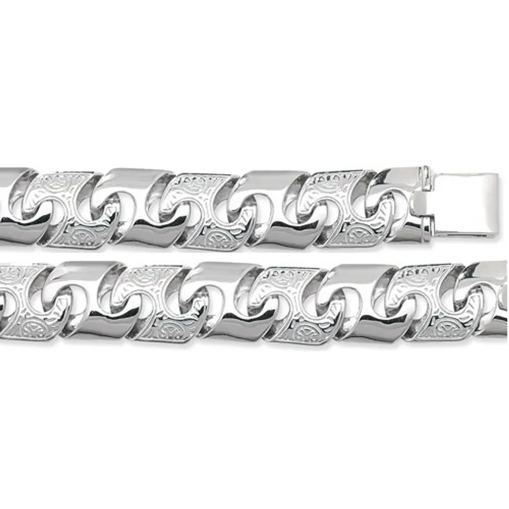Gourmette Homme Massive en Argent 925 - Bracelet Luxe 22cm 58g