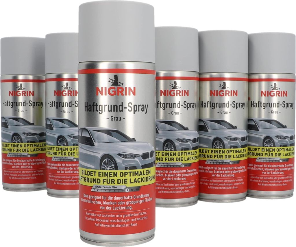 NIGRIN Haftgrund, 6 x 400 ml Sprühdose, für die Grundierung Produktbild 