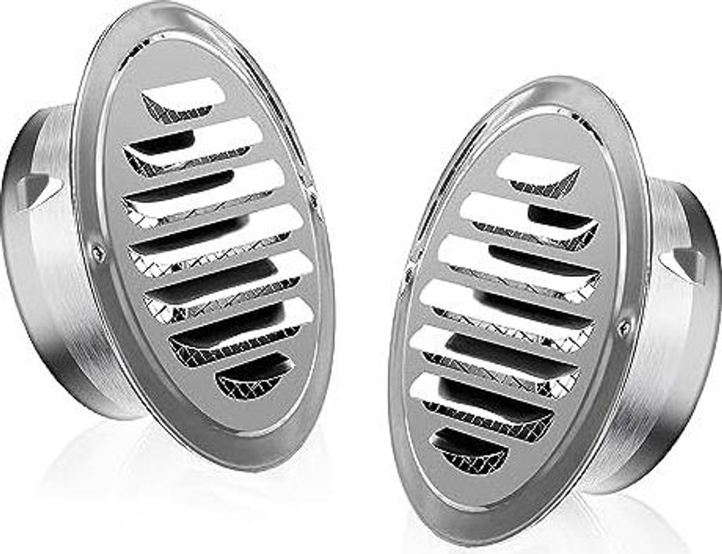 DBALL 2 Stücke Lüftungsgitter 100mm Rund Wetterschutzgitter Edelstahl Abluftgitter mit Insektenschutz Entlüftungsgitter für Küche Schrank Dusc...
