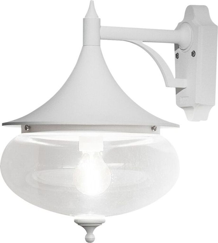 Konstsmide Libra Wandleuchte weiß lackiertes Aluminium, klares Glas, Hand EU 581-250
