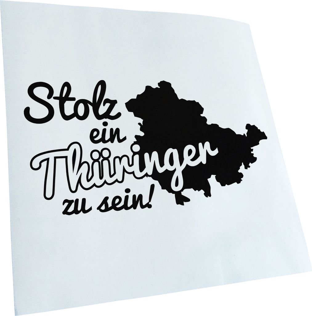 Kiwistar - Autoaufkleber - Thüringen Thüringer Stolz - Schwarz - 50x25cm - Aufkleber für Auto, Laptop, Fahrrad, LKW, Motorrad mehrfarbig JDM Dec...