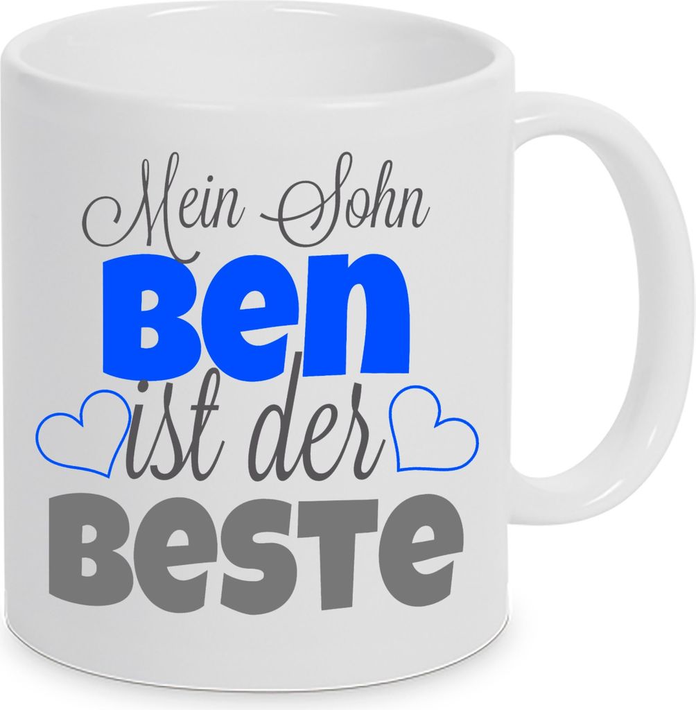 TassenKing - Mein Sohn "Name" ist der Beste. (kann mit jedem Namen individuell bedruckt werden) Kaffeetasse als Geschenkidee. Bester Sohn der Welt ...