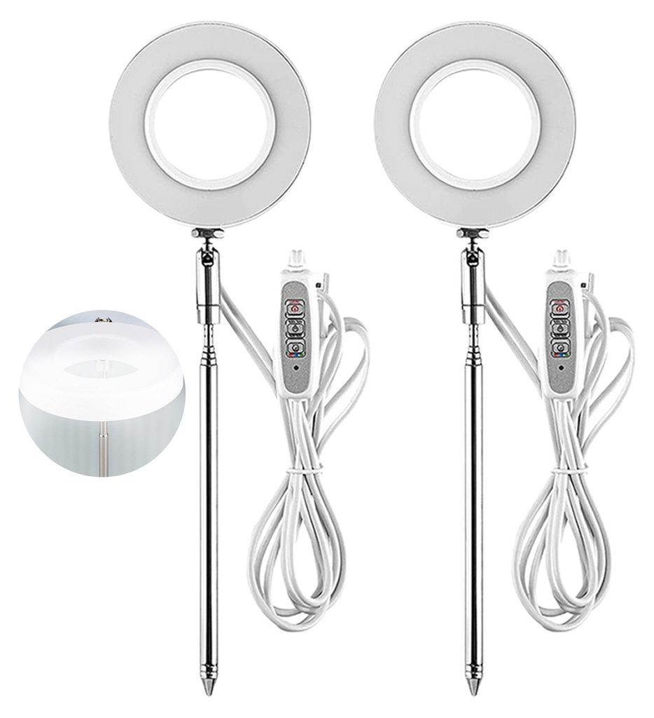 1/2 Stück Teleskop-Pflanzenlampe Vollspektrum-Tischleuchte mit 4H/8H/12H-Timer und 4 Dimmstufen, höhenverstellbar, LED-Pflanzenlampe für Zimmerp...