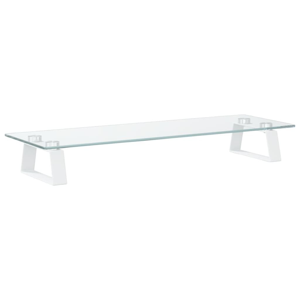 vidaXL Support d'écran blanc 60x20x8 cm verre trempé et Image du produit 