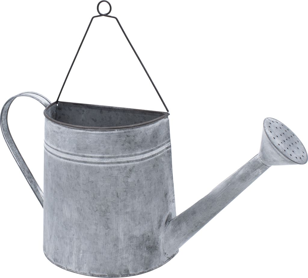 Halbe Zink Gießkanne zum bepflanzen - ca. 43 cm - Produktbild 
