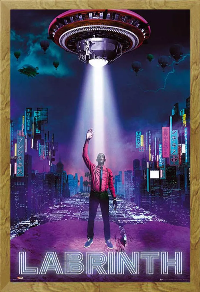 Poster Labrinth UFO con Cornice Shinsuke Maxi Rovere MDF - 61x91,5 cm