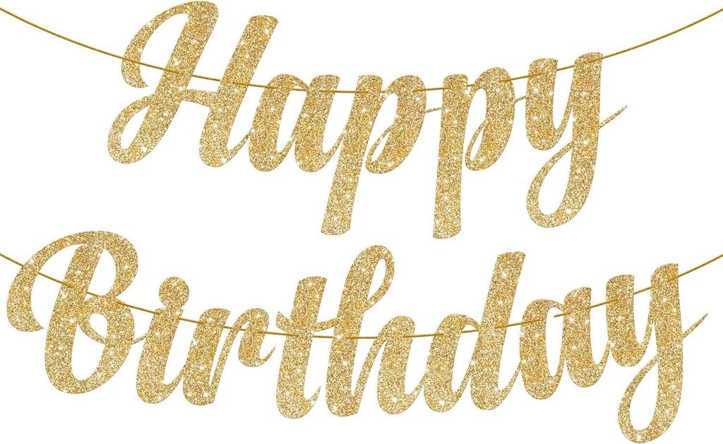 VD WEIDE ENTERPRISE - Happy Birthday Banner - Selbst zu machen - Glitzernd roserot - Geburtstagsfeier Dekorationsschild - Mädchen/Frauen - Rosarot...