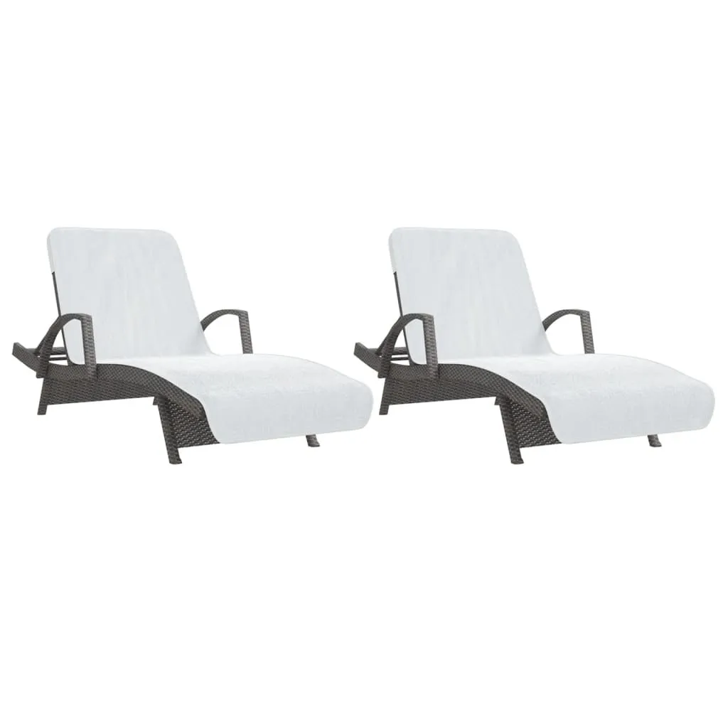 Set 2 Teli Mare 75x200 cm 400 GSM - Massima Assorbenza Bianco Ottico