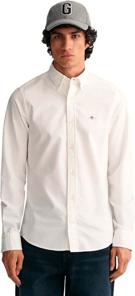 Gant Slim Oxford Langarmhemd Weiß L Herren Weiß L