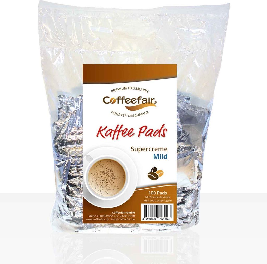 Coffeefair Kaffeepads Megabeutel Supercreme Mild - 100Stk Produktbild 1