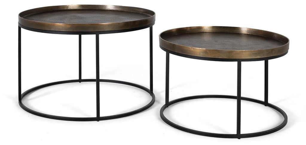 Set mit 2 Cali-Metall-Couchtischen 50 cm x 75 cm x 75 cm / 42 cm x 65 cm x 65 cm Giner y Colomer