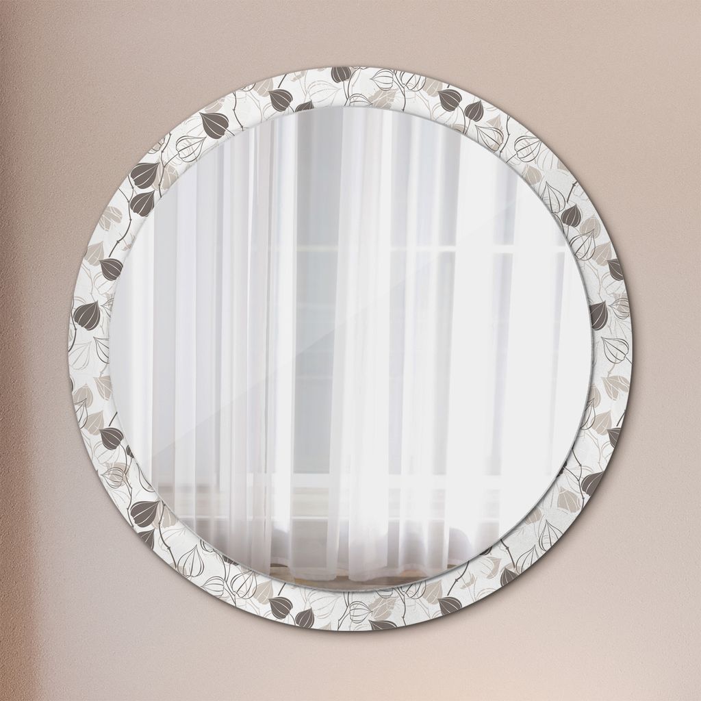 Spiegel - Mirror zum Wandspiegel Schlafzimmer – Schminkspiegel- Abstrakt blumig- Ø100cm