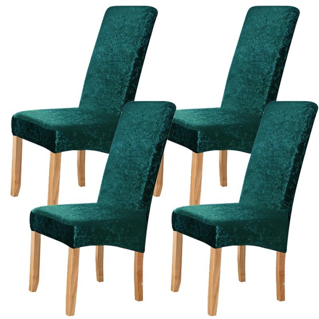 4er Set Stretch Stuhlhusse Universelle Samt Stuhlbezug Produktbild 