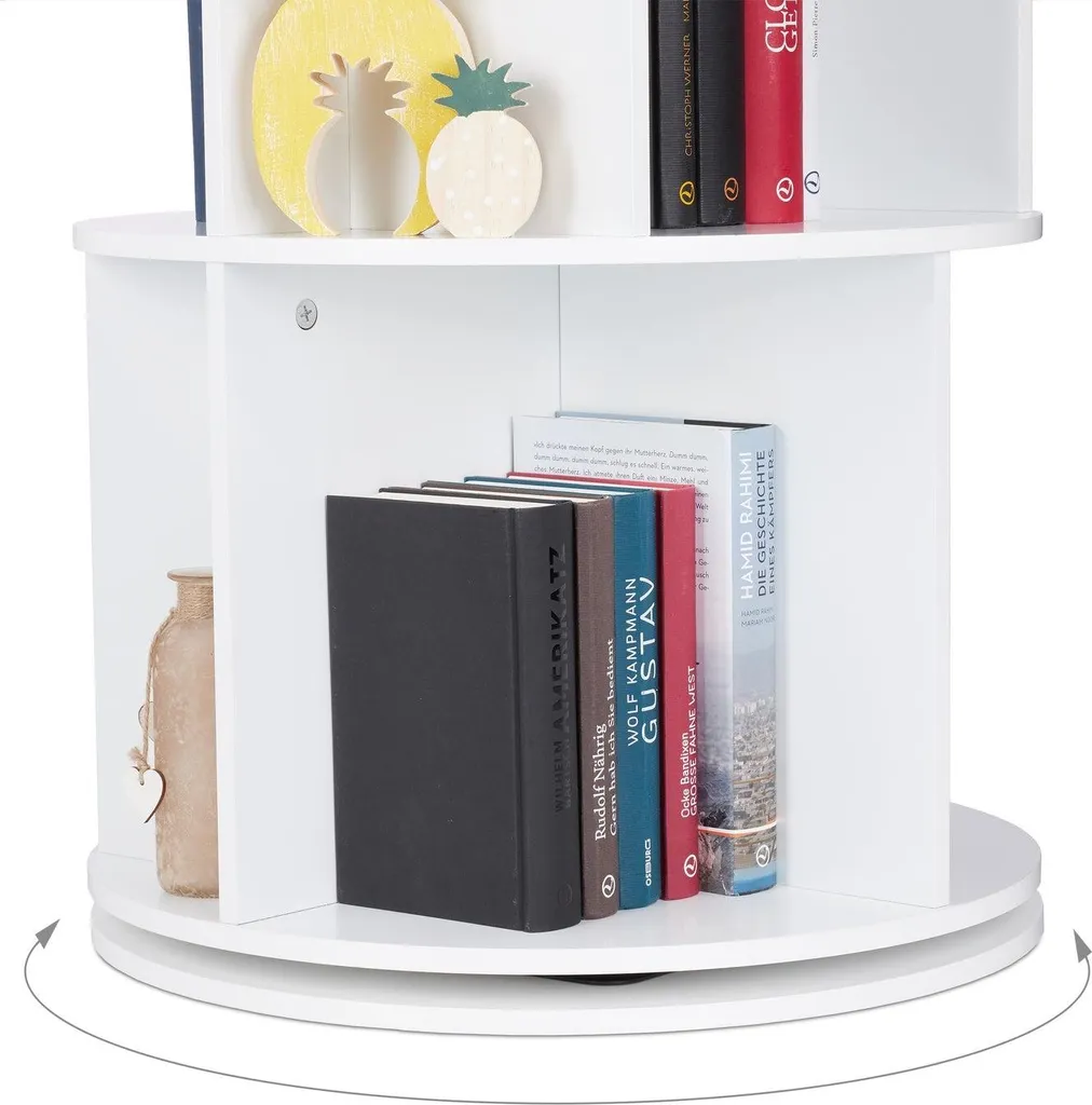 Bibliothèque rotative colonne 12 compartiments gain de place 158cm