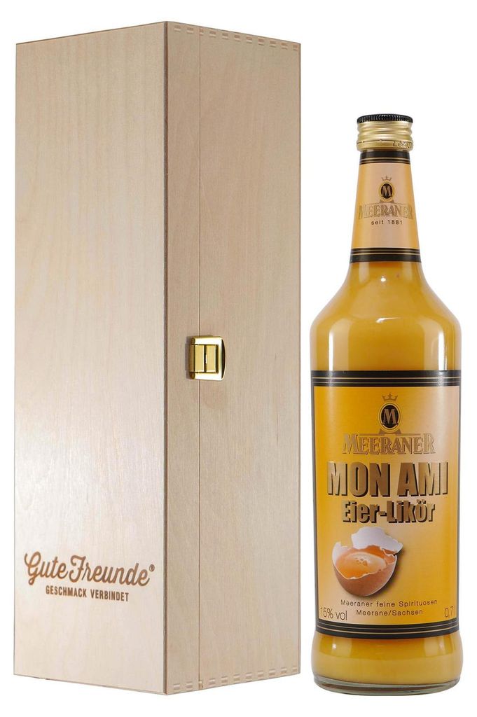 Meeraner Mon Ami Eierlikör mit Geschenk-Holzkiste