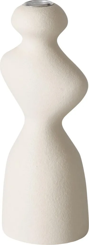 Bougeoir en céramique beige MORANA de 22 cm au design irrégulier chic
