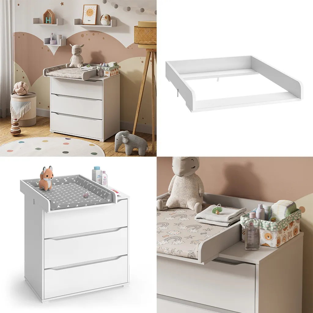 Plan à langer Vicco Wicko Blanc 60x76cm Modèle 54276 pour votre Bébé