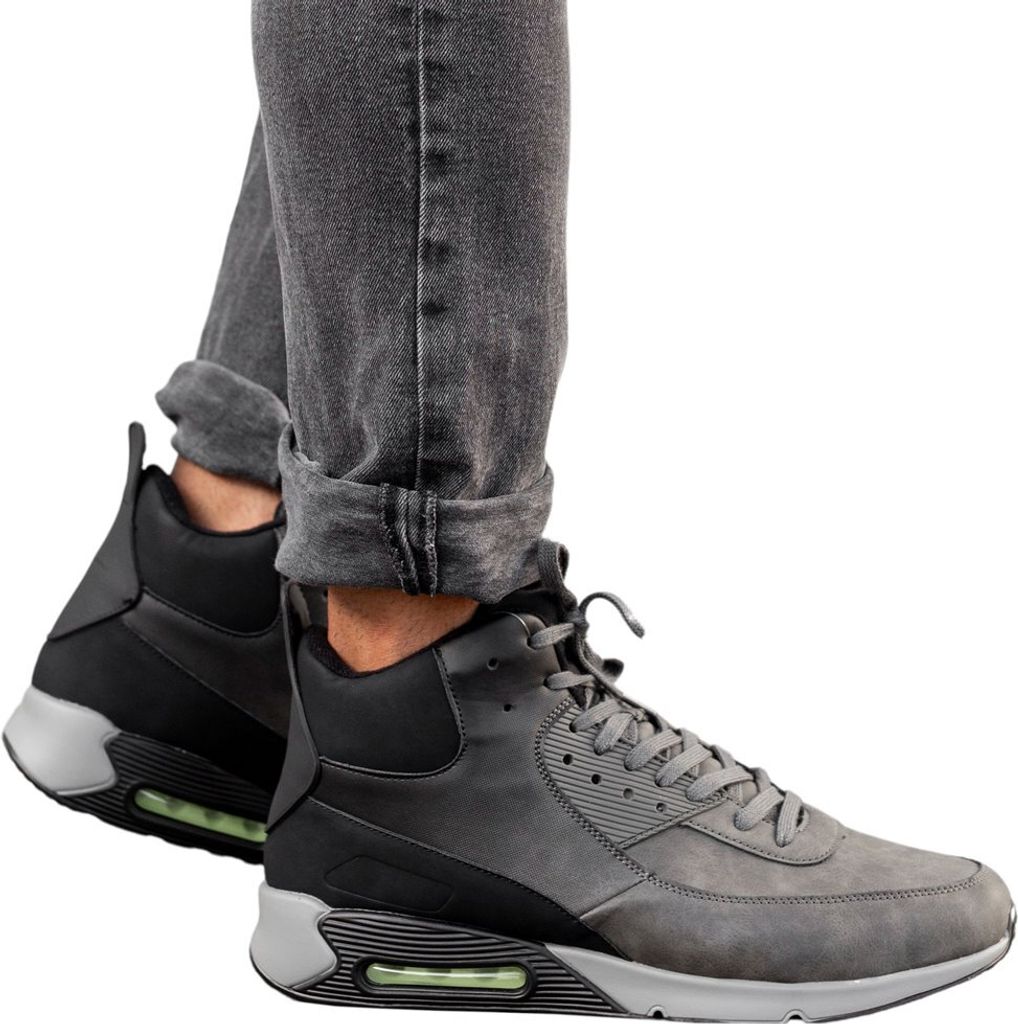 Herren Winter Sneaker Gefüttert Warm Schuhe Stiefel Boots Air Max Grau Gr.44