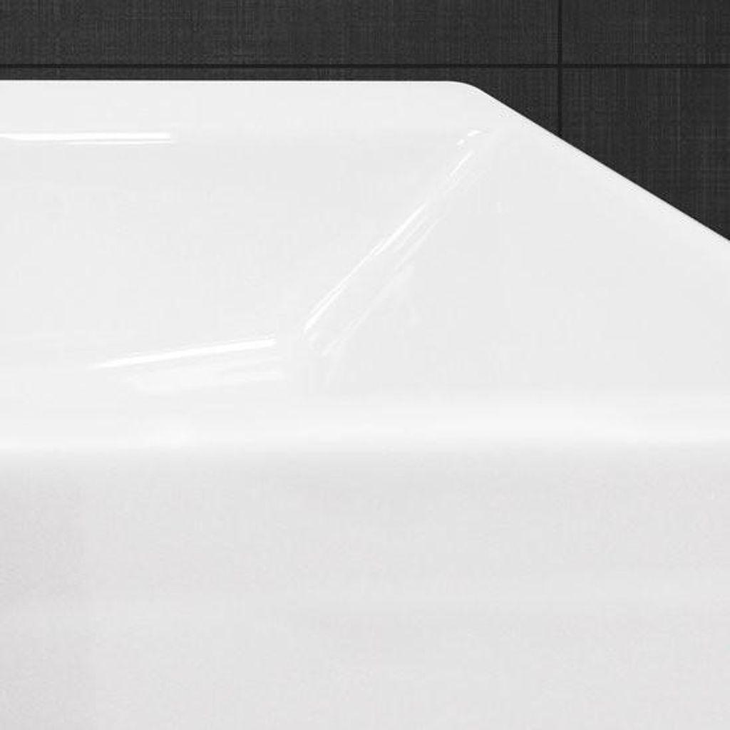 Eckwaschbecken 60,5 x 36 x 13 cm, weiße Keramik – inkl. Ablaufgarnitur mit Überlauf