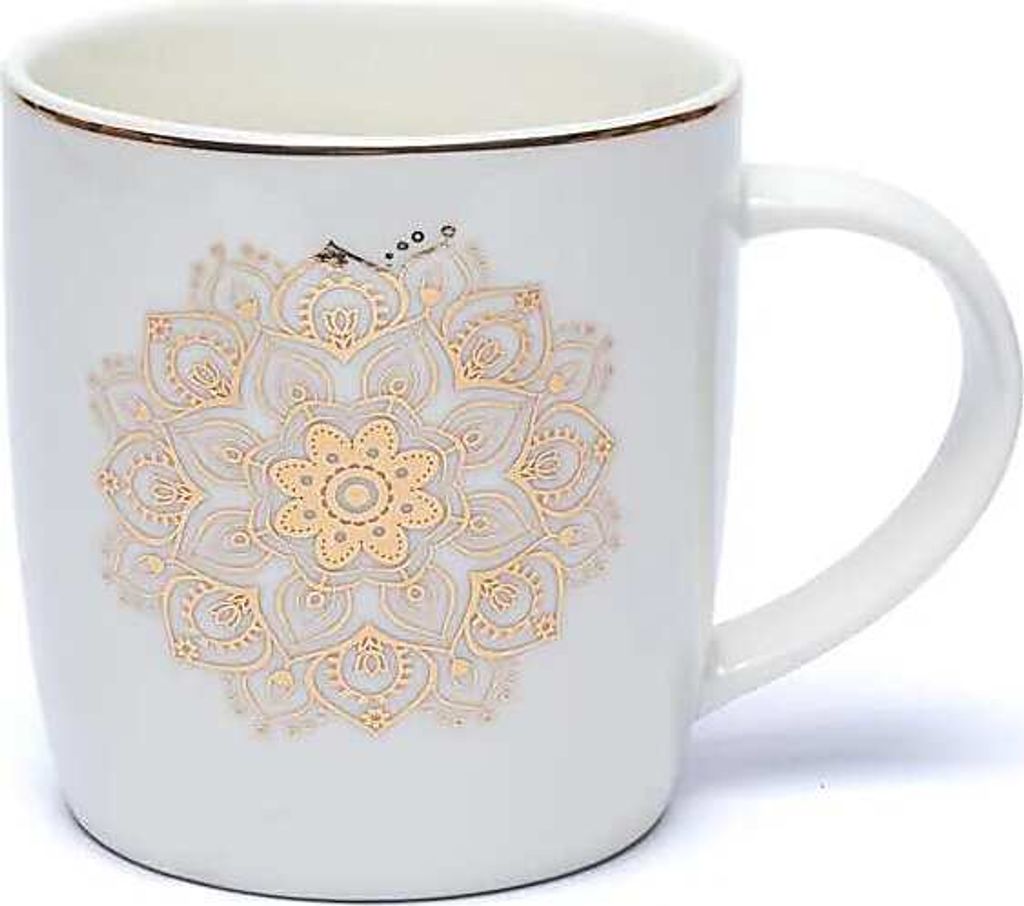 Teetasse mit Sieb Mandala Weiß -- ±400 ml online bestellen