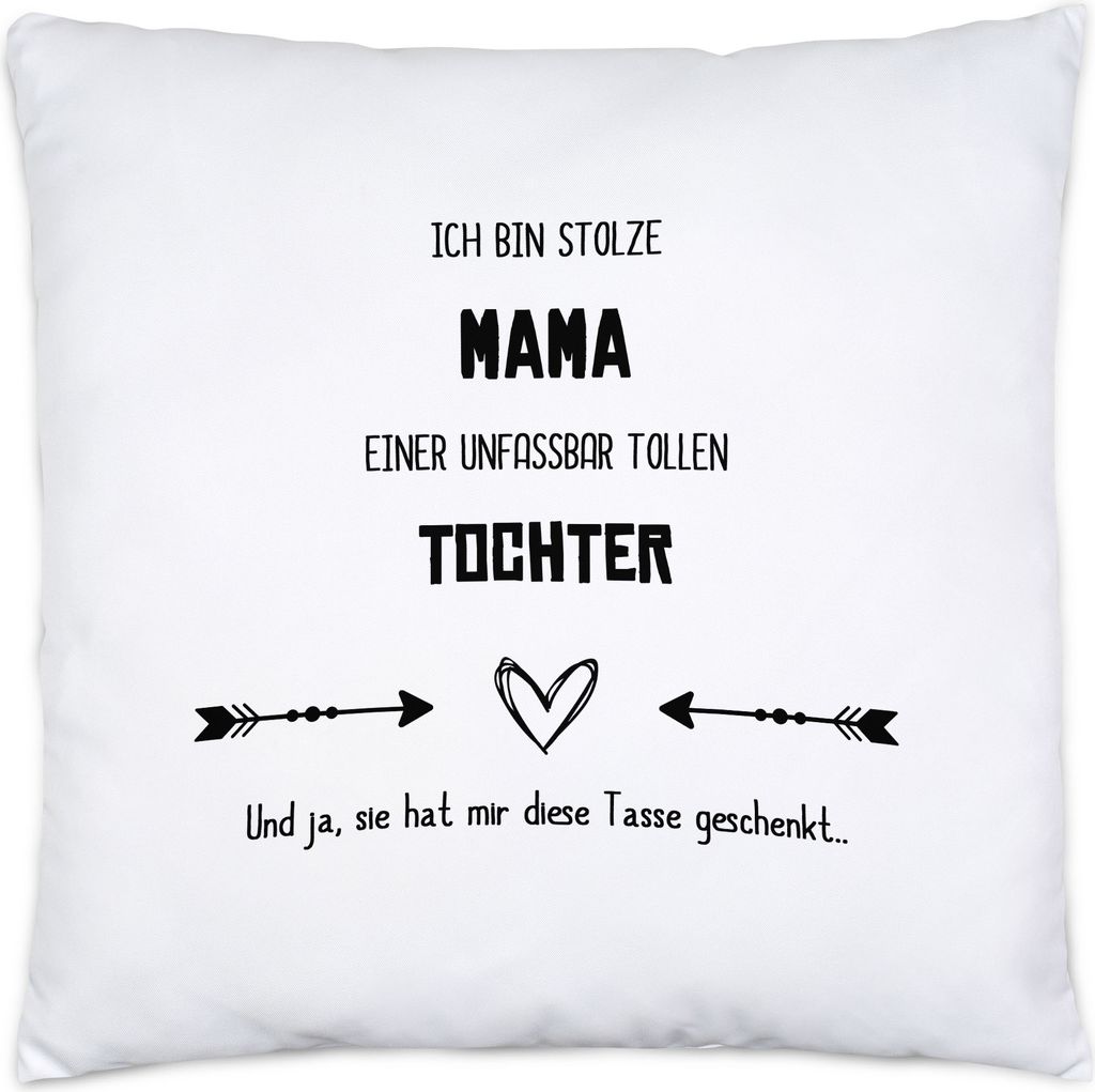 Stolze Mama Tolle Tochter Kissen inkl. Füllung Lustig Sarkasmus Geschenkidee Muttertag Geburtstag