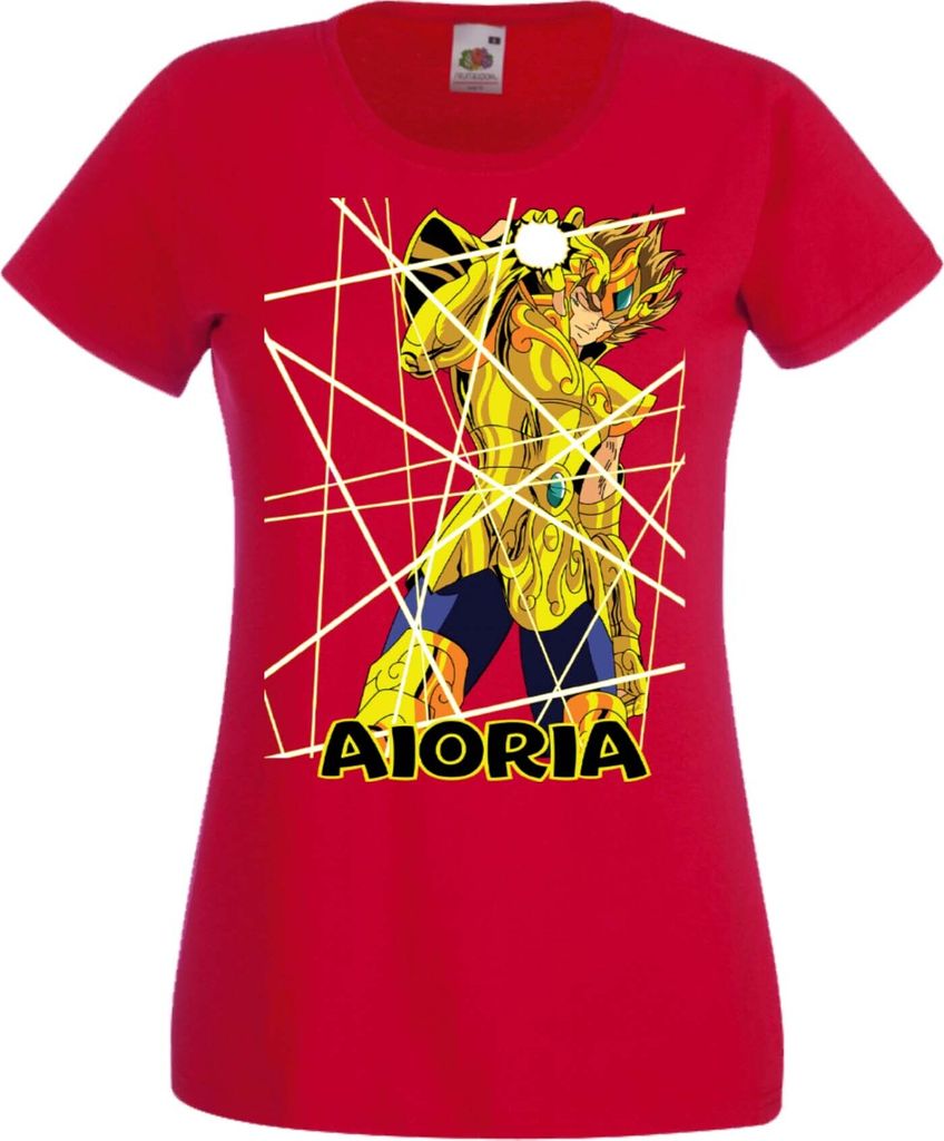 Damen T-Shirt Manga Anime Saint Anime Seiya Leo Aiolia 02 Aiolia, Lady S / Rot