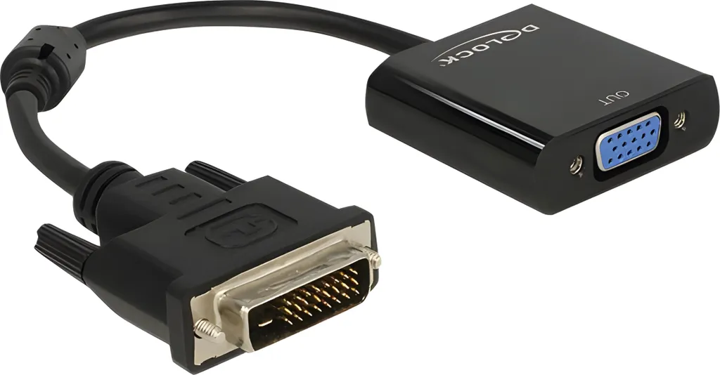 DeleyCON S-VGA Distributore Cavo Adattatore Y - Spina a 2x Presa - Un Segnale a 2 Monitor - Nero