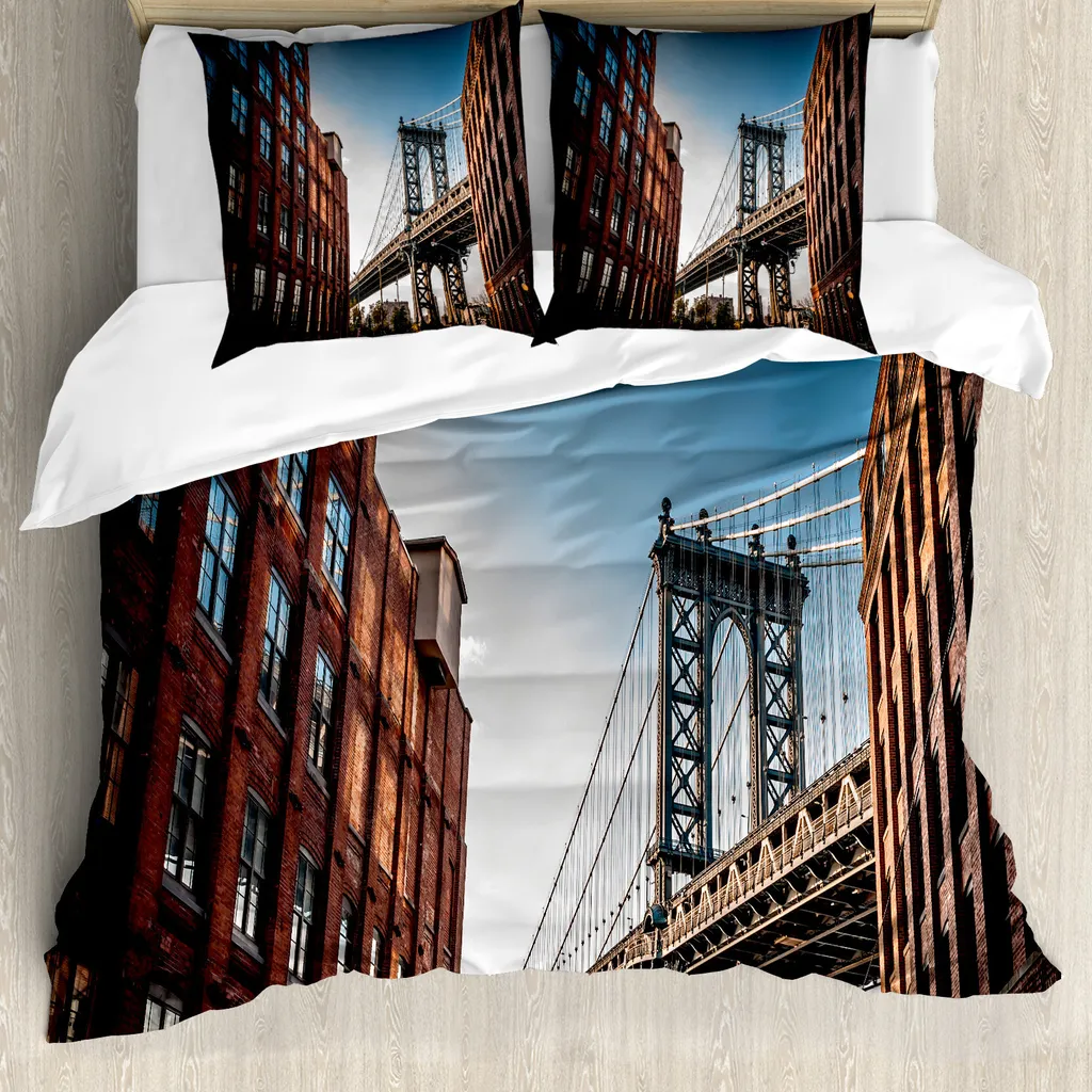 Copripiumino Anallergico ABAKUHAUS 155x220 Manhattan Bridge NY