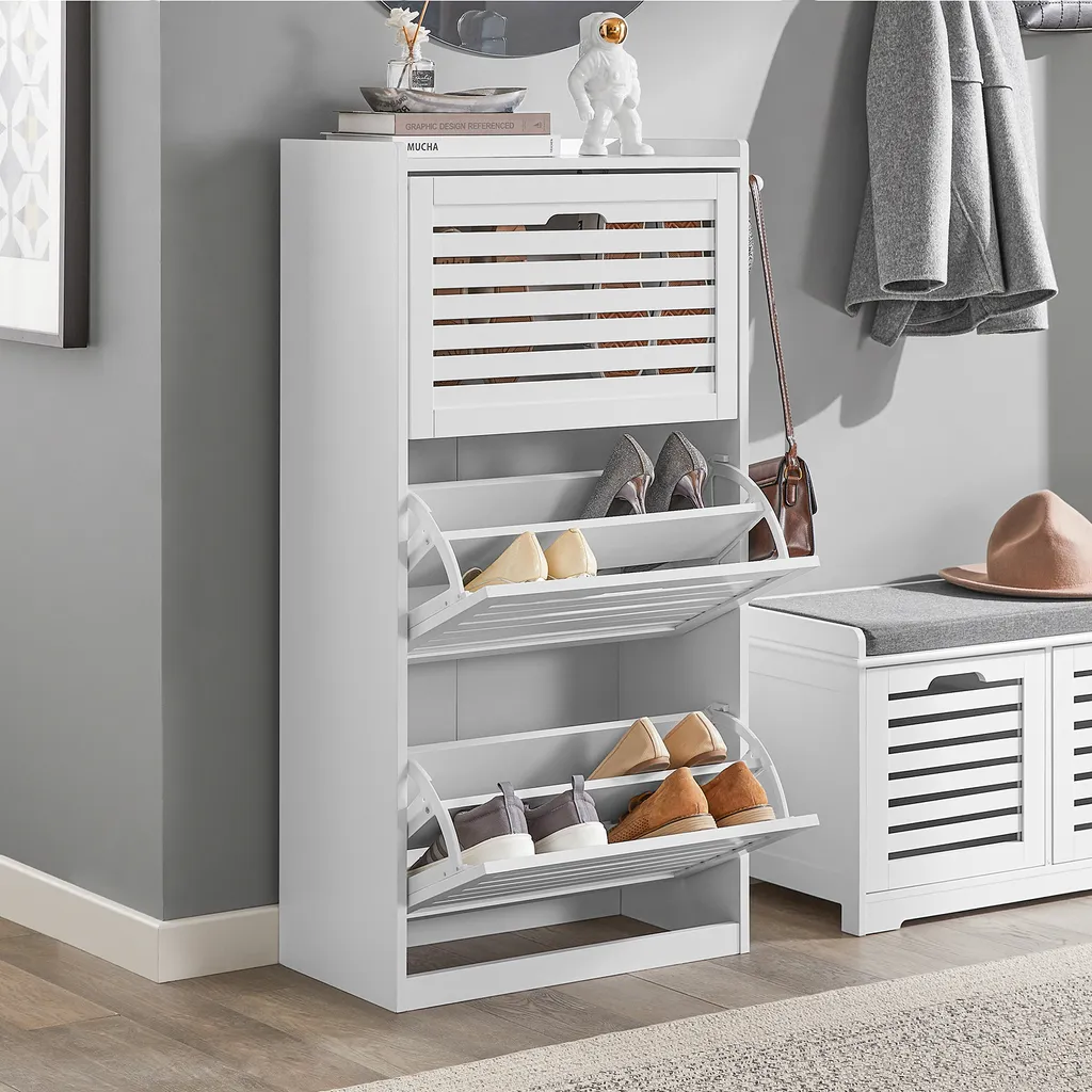Offerta Scarpiera SoBuy FSR108-W | Bianca, 3 Ante - Prezzo Imbattibile
